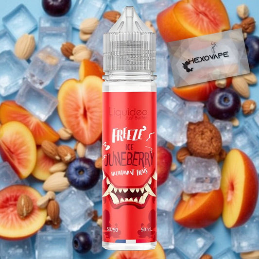 E-liquide Freeze Juneberry 50ml Liquideo amande prune myrtille frais Hexovape