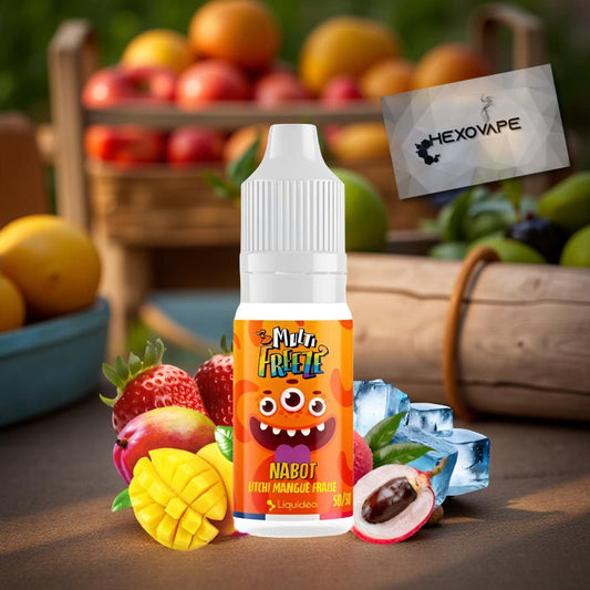 E-liquide Nabot 10ml Multi Freeze Liquideo litchi mangue fraise frais Hexovape