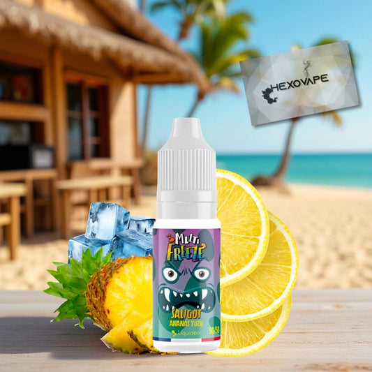 E-liquide Saligot 10ml Multi Freeze Liquideo ananas yuzu frais Hexovape