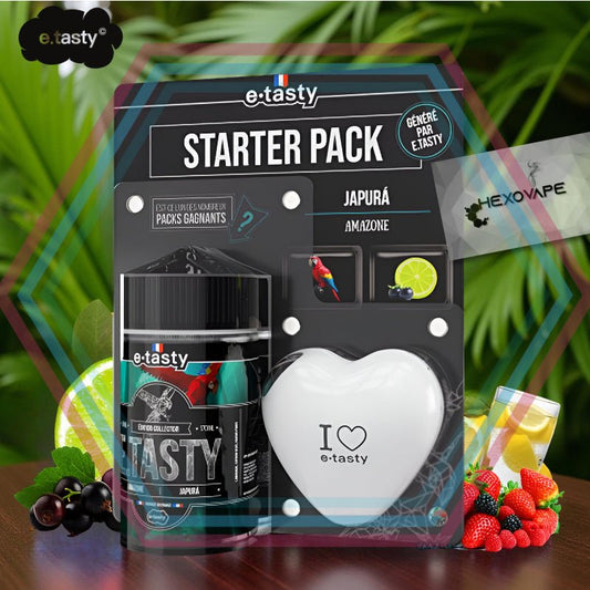 Starter Pack Japura Amazone E.Tasty 170ml fruité frais boosters inclus Hexovape"