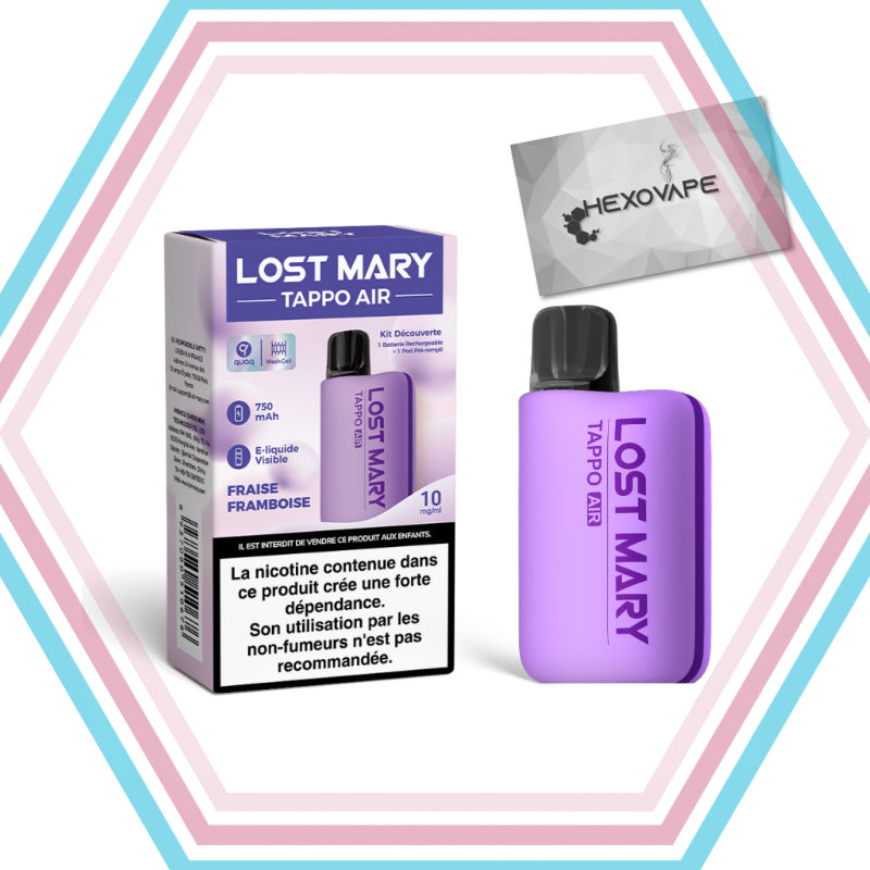Puff rechargeable Pack_tappo_air_lost_mary_nicotine Fraise framboise