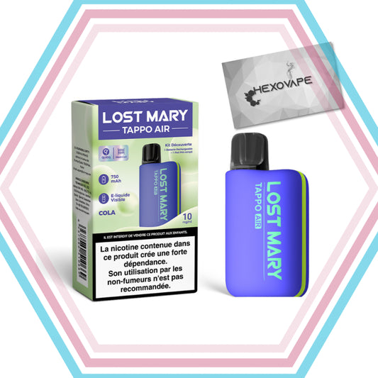 Puff rechargeable Pack_tappo_air_lost_mary_nicotine Gout cola