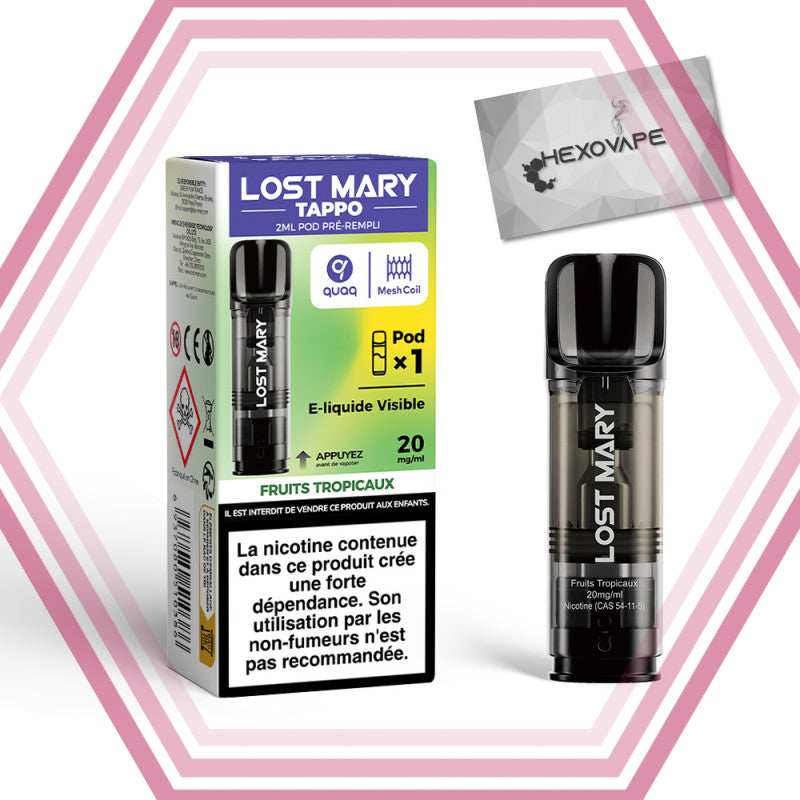 Recharge Puff Fruits-tropicaux_20mg nicotine Tappo air lost mary hexovape Pas cher