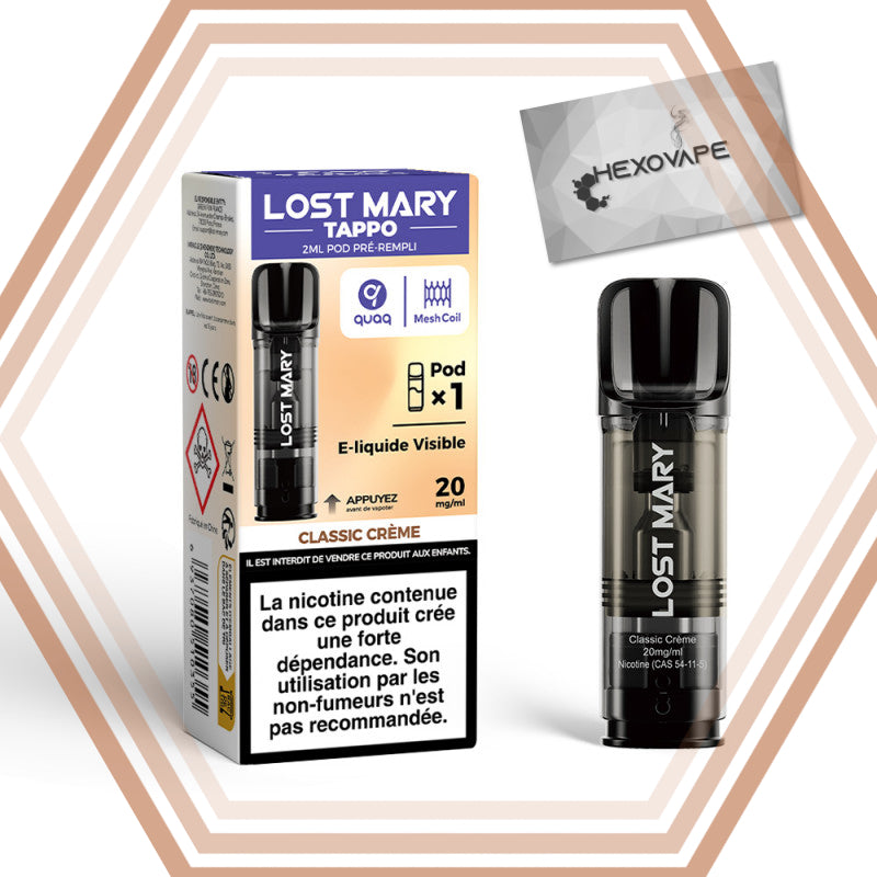 Recharge puff Classic-creme_20mg lost mary tappo air hexovape Pas cher
