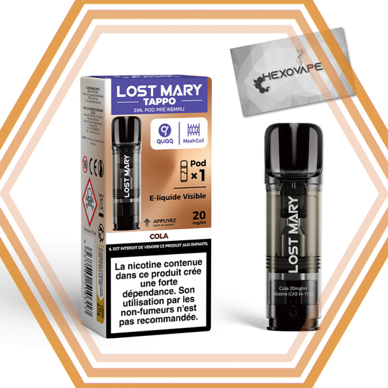 Recharge puff Cola-20mg nicotine lost mary tappo air hexovape Pas cher