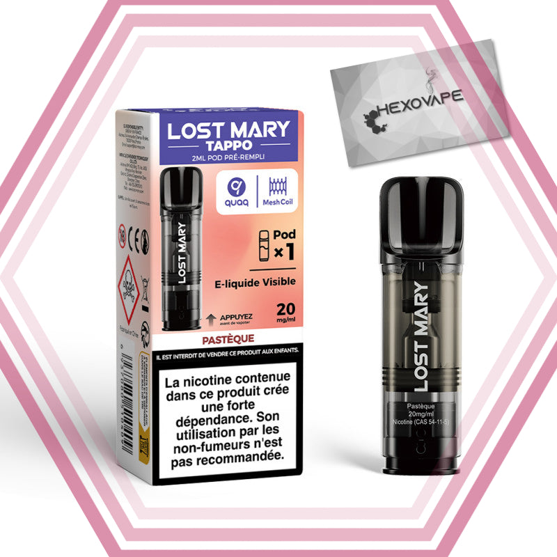 Recharge puff Pasteque 20mg nicotine Lost mary Tappo air hexovape Pas cher