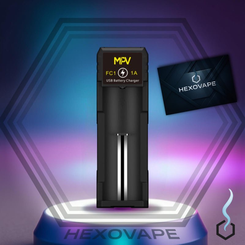 Chargeur FC1 Master Pro Vape 1 slot USB C 1A compatible accus vape Hexovape