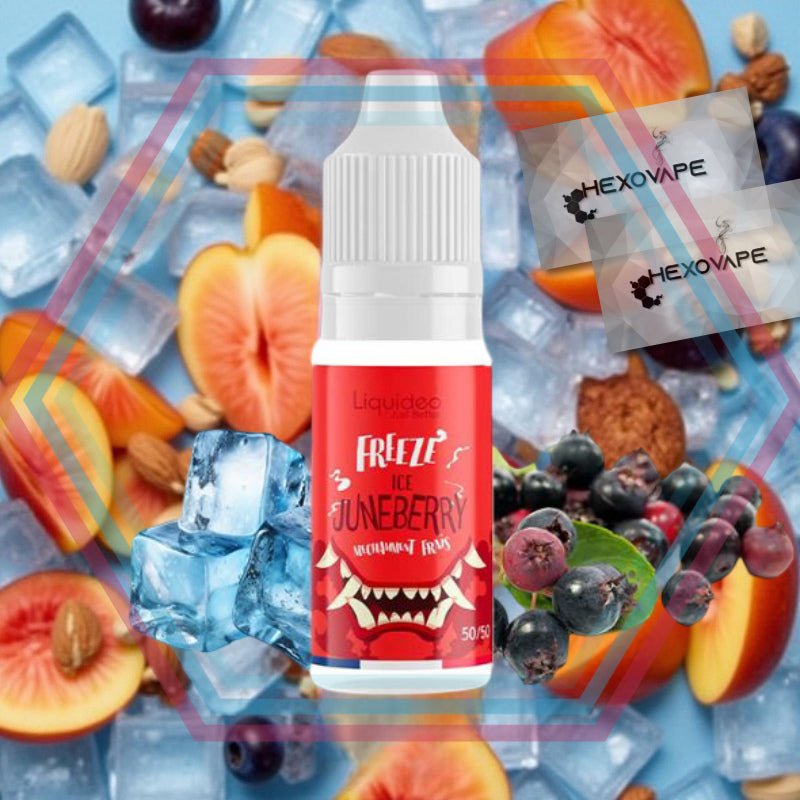 E-liquide Freeze Juneberry 10ml Liquideo prune myrtille amande frais Hexovape