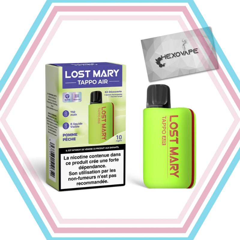 Kit Dcouverte Tappo Air  Lost Mary | Puff Rechargeable + Pods | Hexovape   Hexovape.com
