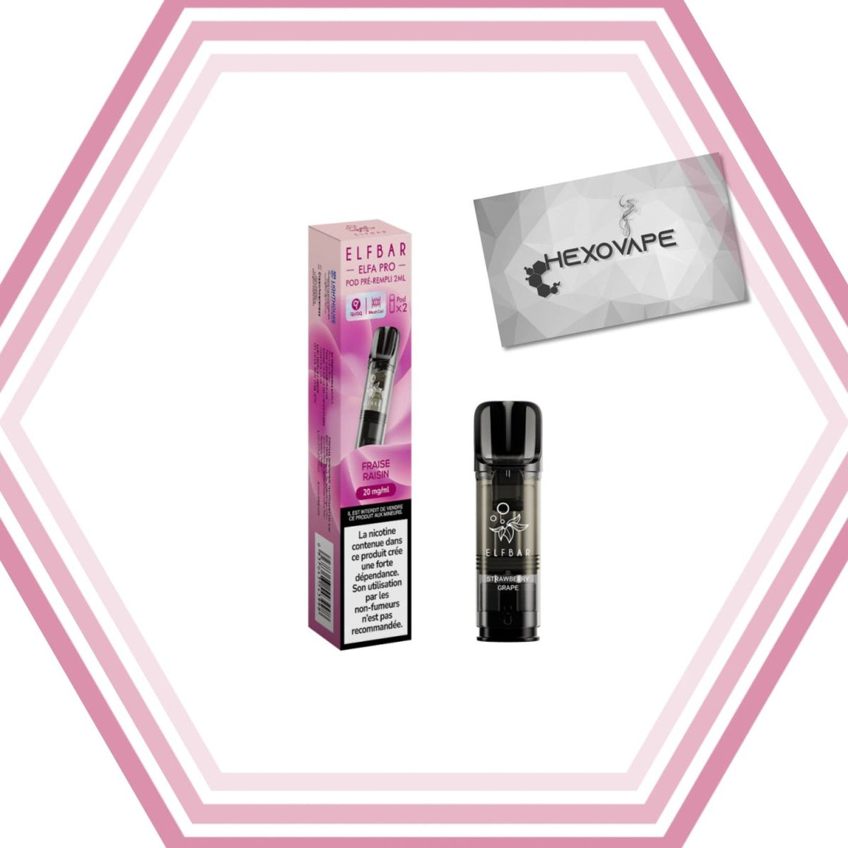 Eliquide Cigarette électronique Puff Elfbar elfa pro 20mg Fraise raisin