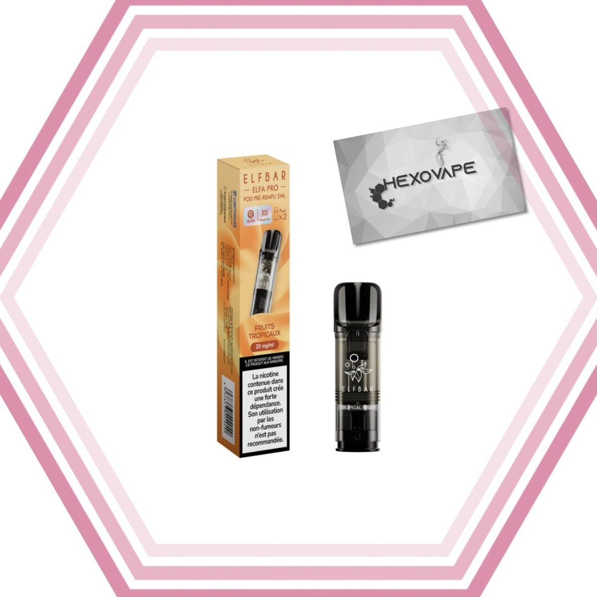 Eliquide Cigarette électronique Puff Elfbar elfa pro 20mg Fruits tropicaux