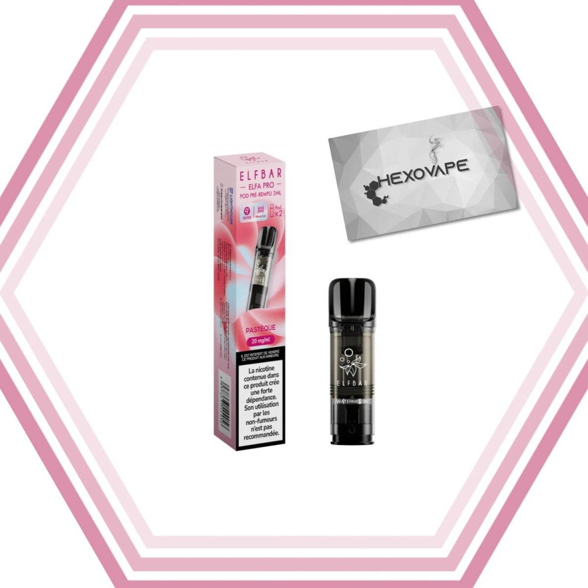 Eliquide Cigarette électronique Puff Elfbar elfa pro 20mg Pastèque