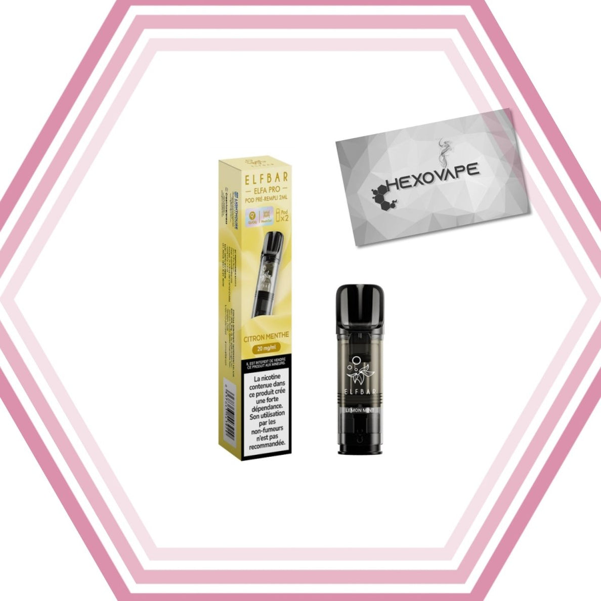 Eliquide Cigarette électronique Puff Elfbar elfa pro 20mg Citron menthe