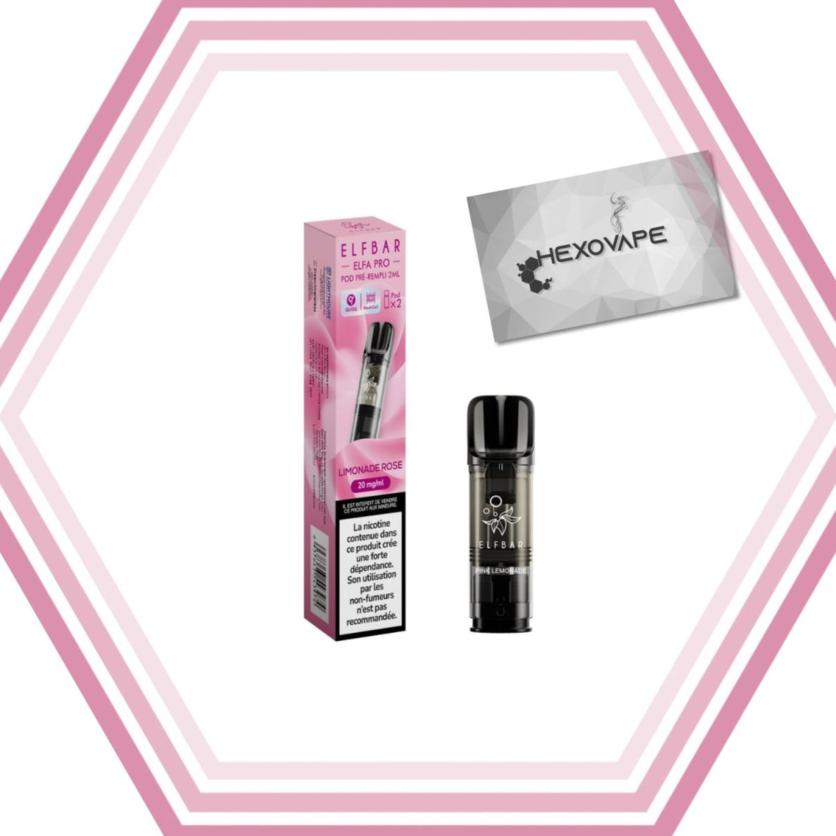 Eliquide Cigarette électronique Puff elfa pro limonade rose 20 mg elfbar