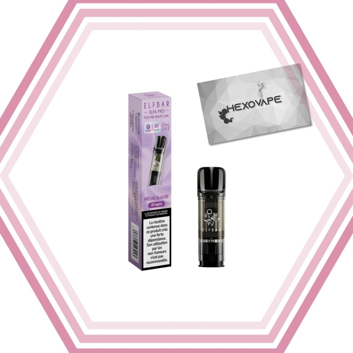 Eliquide Cigarette électronique Puff Elfbar elfa pro 20mg Peche glacée