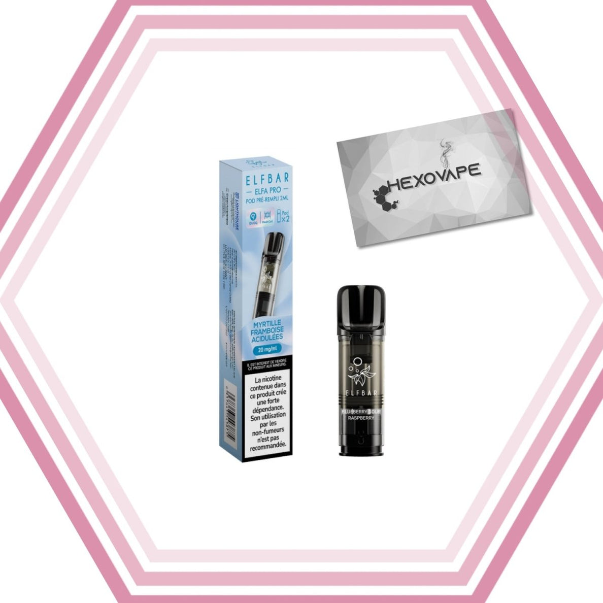 Eliquide Cigarette électronique Puff Elfbar elfa pro 20mg Myrtille framboise acidulées