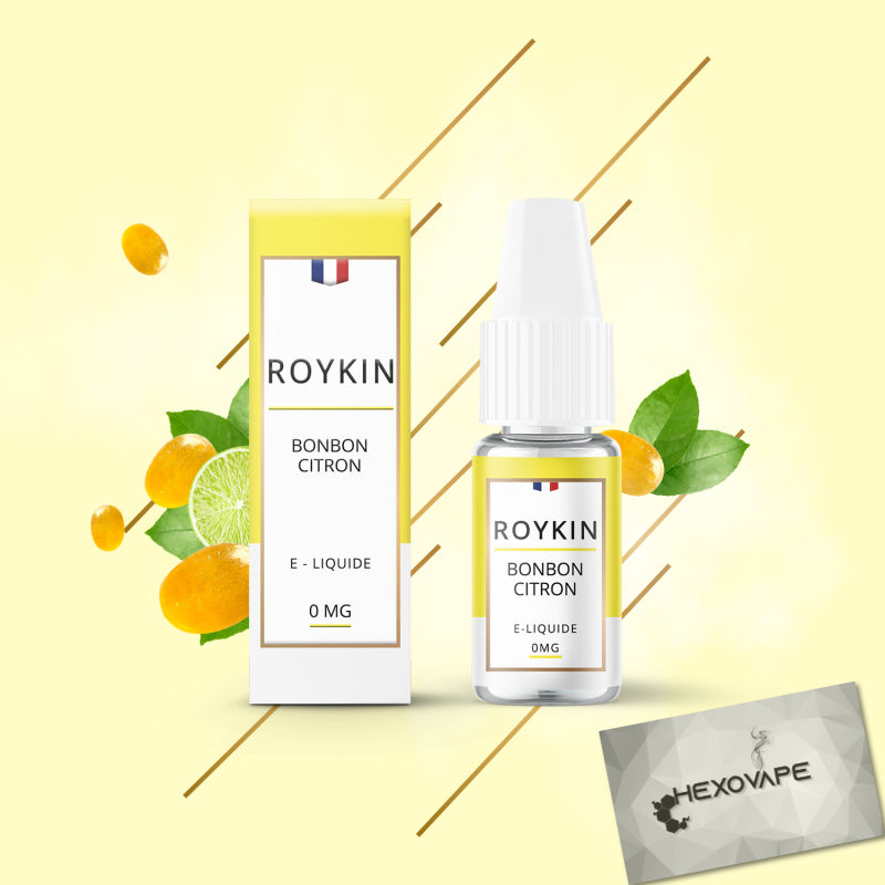 Eliquide Cigarette électronique Hexovape roykin bonbon citron 10 ml 