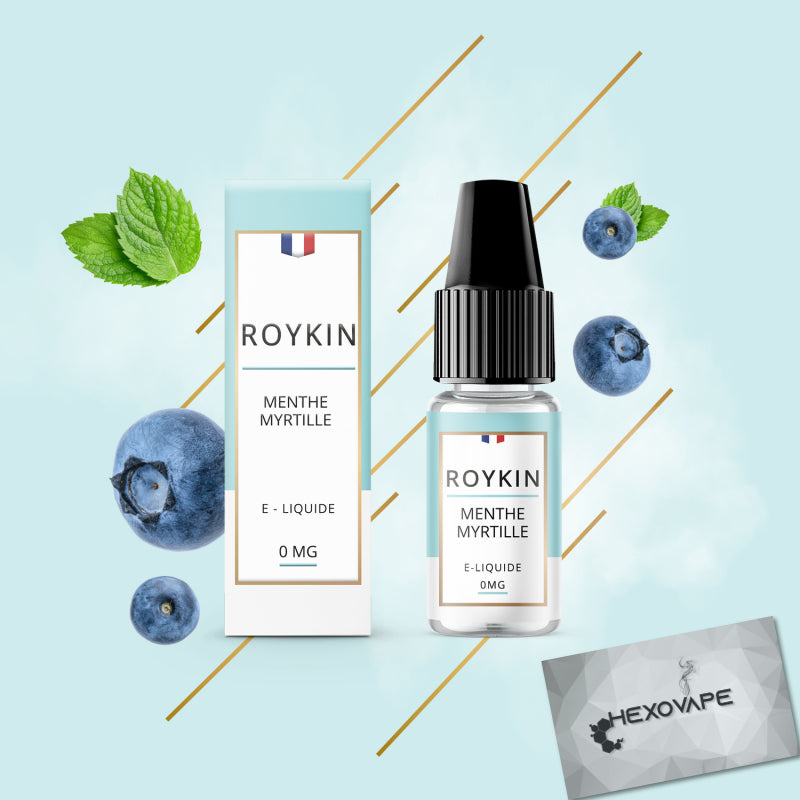 Eliquide Cigarette électronique Hexovape roykin menthe myrtille 10 ml 