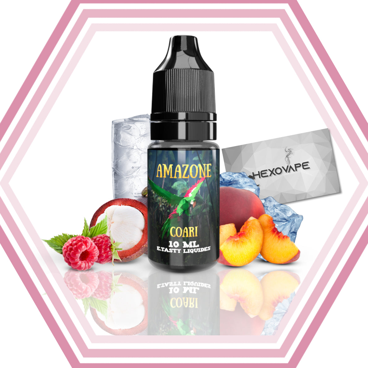 Eliquide coari 10ml amazone etasty hexovape Pas cher peche 