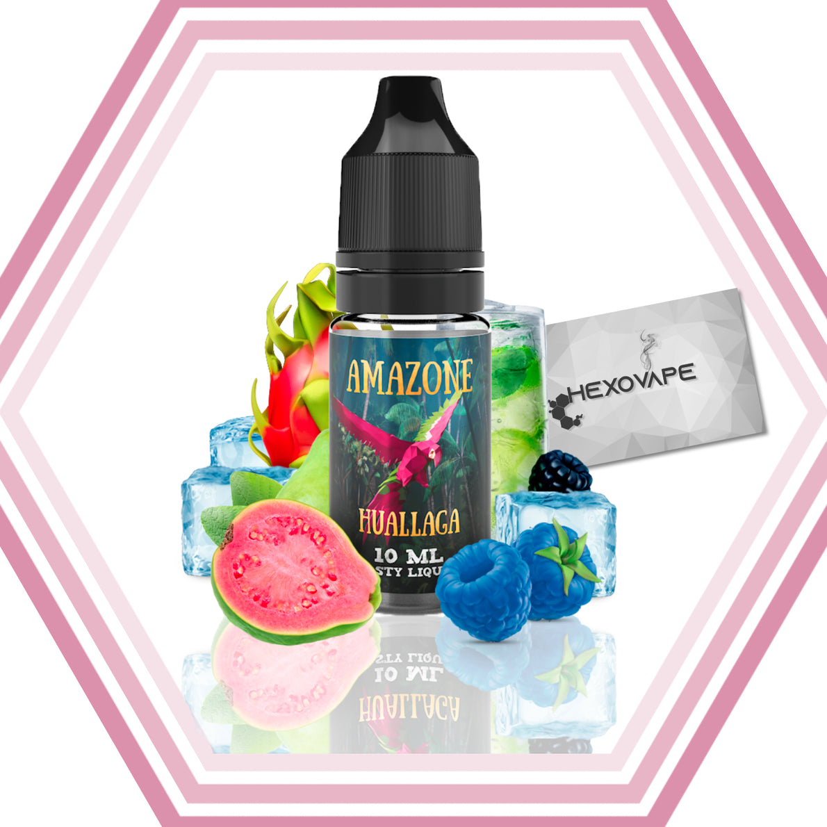 Eliquide huallaga 10ml Amazone Etasty Hexovape Pas cher framboise bleue