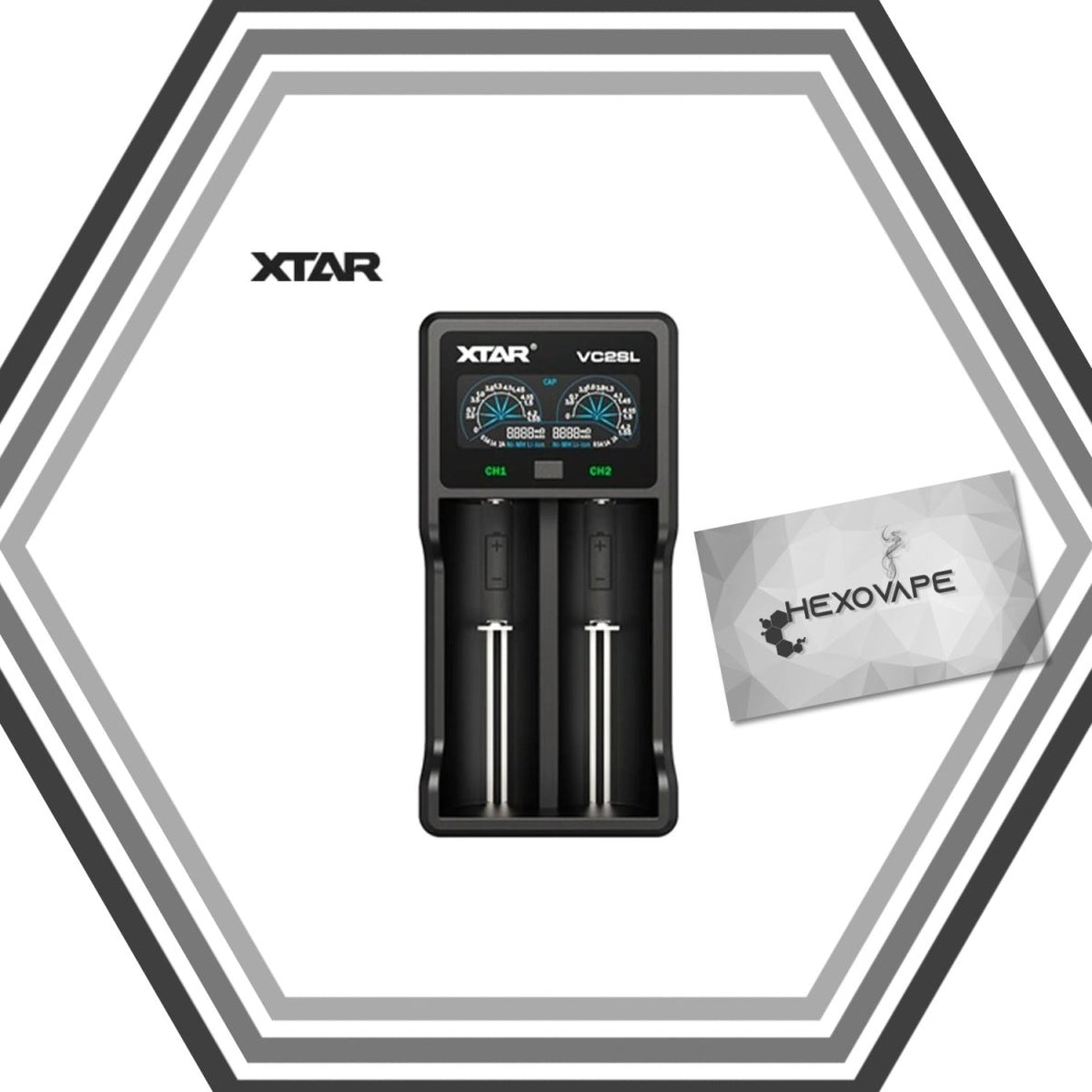 Chargeur accu VC2 SL - Xtar - Hexovape - Chargeurs de batteries pour usage courant - Xtar - chargeurs