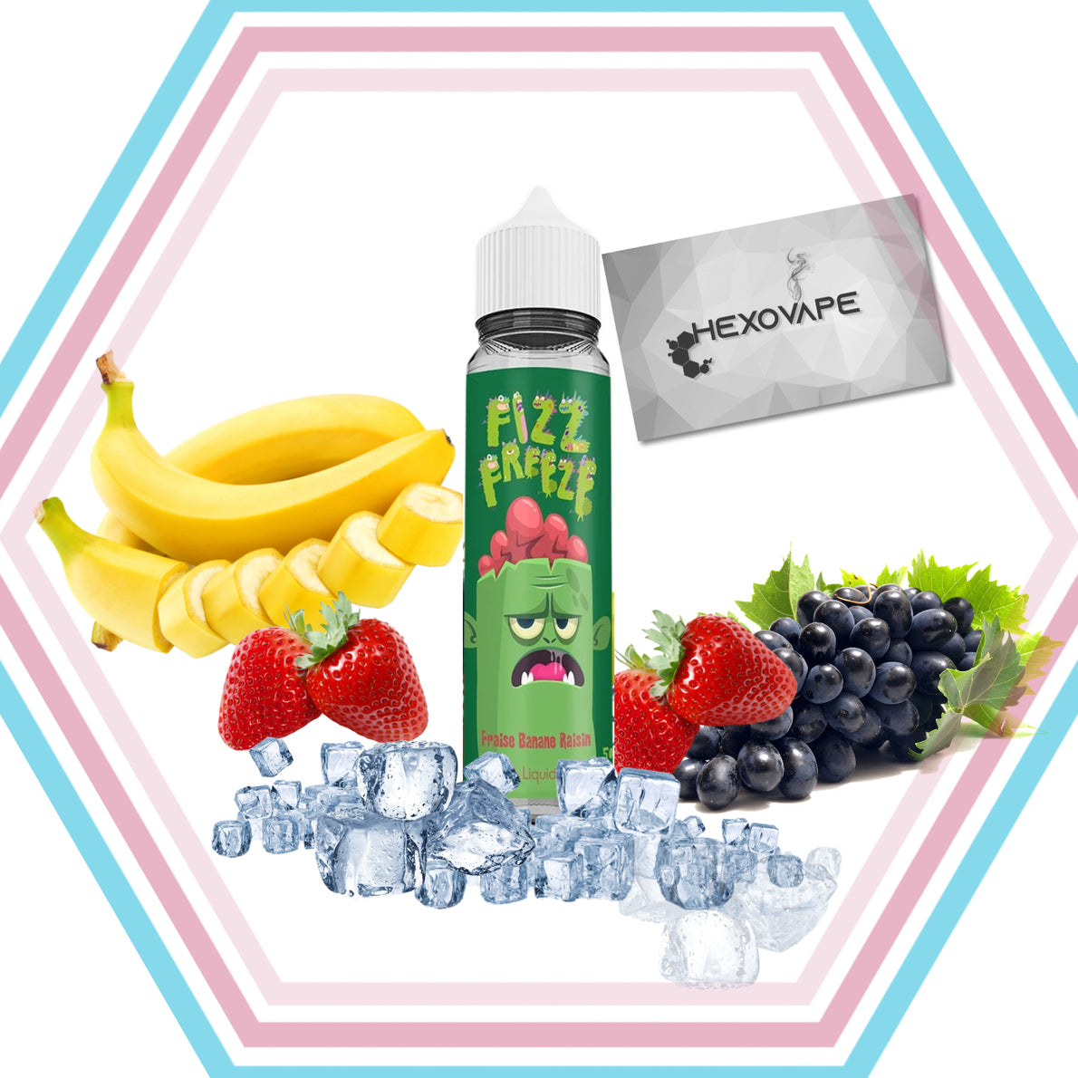 Fraise Banane Raisin 50ml - Fizz and Freeze