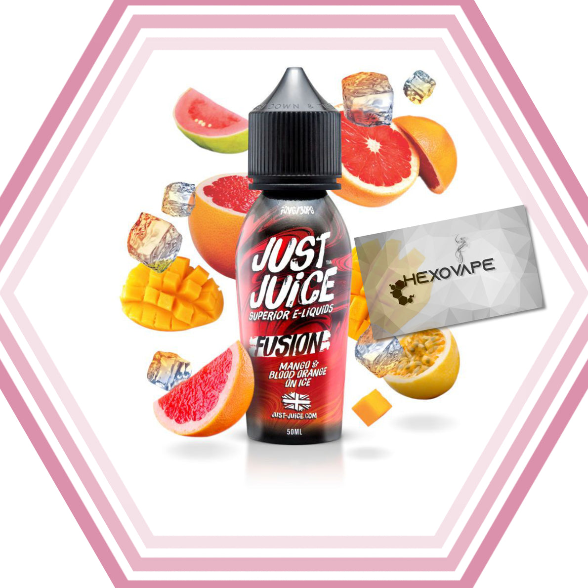 Mangue & Orange sanguine sur glace 50ml - Just Juice - Hexovape.com