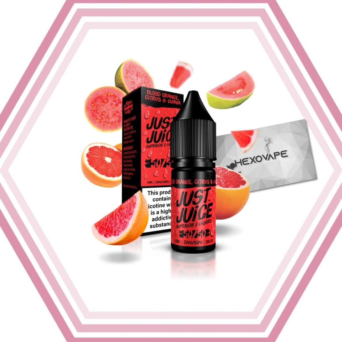 Blood Orange, Citrus & Guava - Just Juice - Hexovape Hexovape.com Blood Orange, Citrus & Guava - Just Juice - Hexovape Hexovape.com