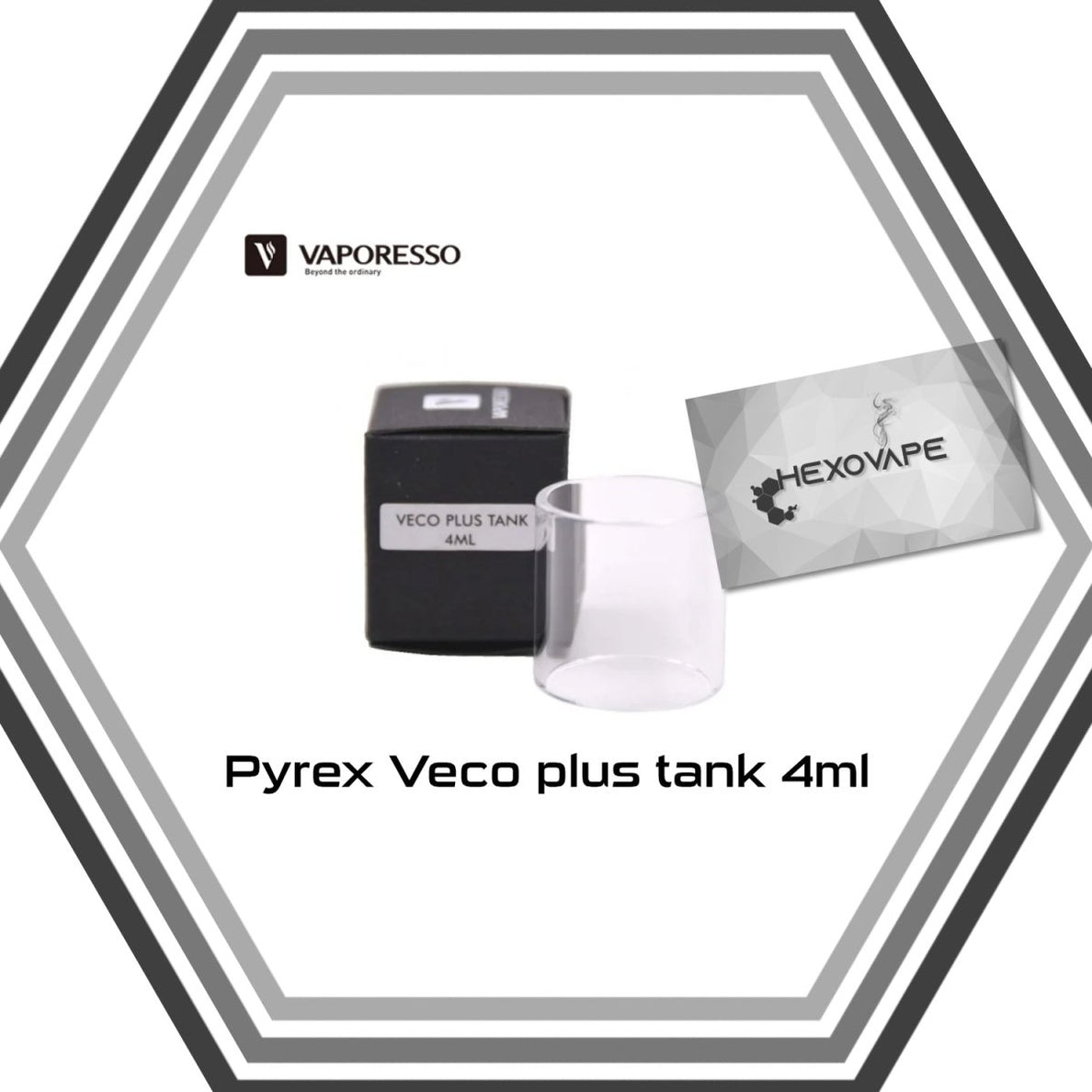 Pyrex Veco plus tank 4ml - Vaporesso - Hexovape - accessoire vape - Vaporesso - accessoire